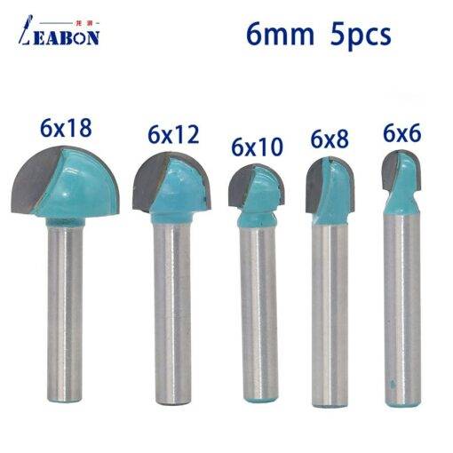 4-5pcs-6mm-Shank-Round-Bottom-Router-Knife-CNC-Tools-Solid-Carbide-Round-Nose-Bit-Round