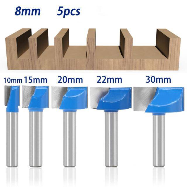 Bottom Cutting 4pcs-5pcs-8mm-Shank-Surface-Planing-Wood-Milling