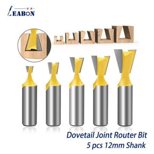 5pcs-12mm-Shank-Dovetail-Joint-Router-Bits
