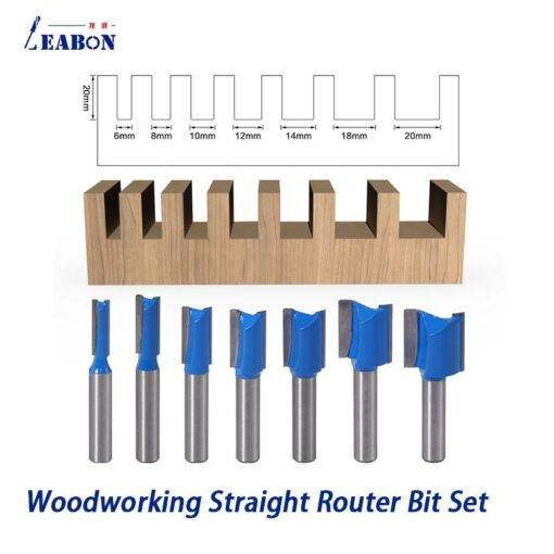 DIY-Tool-7pcs-8mm-Shank-Woodworking-Straight-Router-Bit-Set-Carpenter-Milling-Cutter-Knife-6mm-20mm