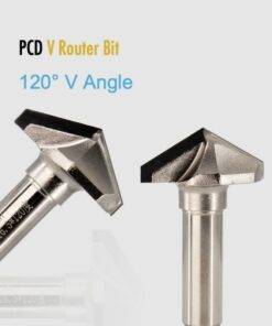 PCD-V-Router-Bit-1-2-Shank-Diamond-T-Slot-Tools-Cabinet-120-Degrees-Diamond-Wood